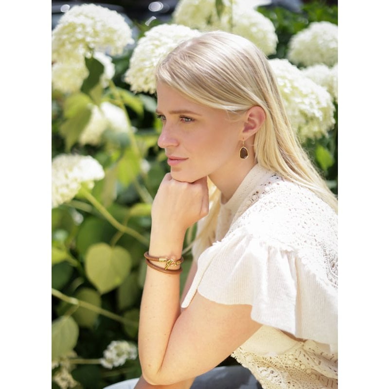 Oorbellen cateye steen bruin