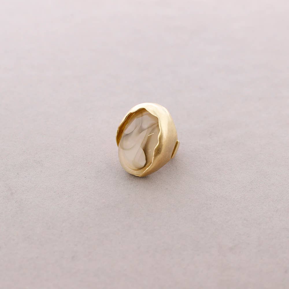 Metalen Hars Elastische Ring: Beige