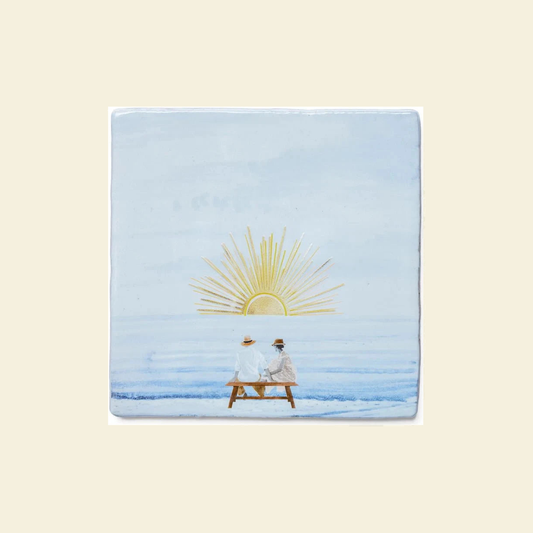 StoryTiles Samen de zon zien zakken - keramische tegel 10 x 10 cm, aanvullende productfoto