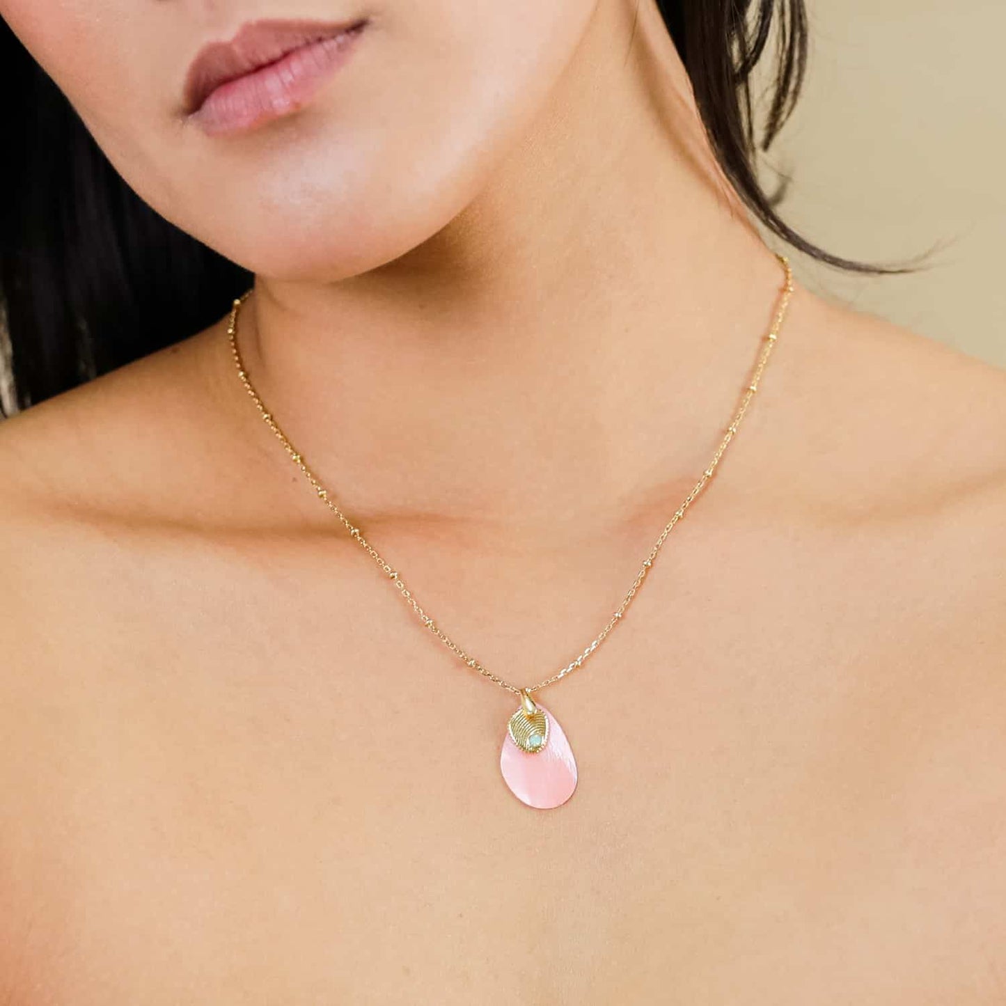 Franck Herval Laly Thin Chain Necklace Pink afbeelding 2