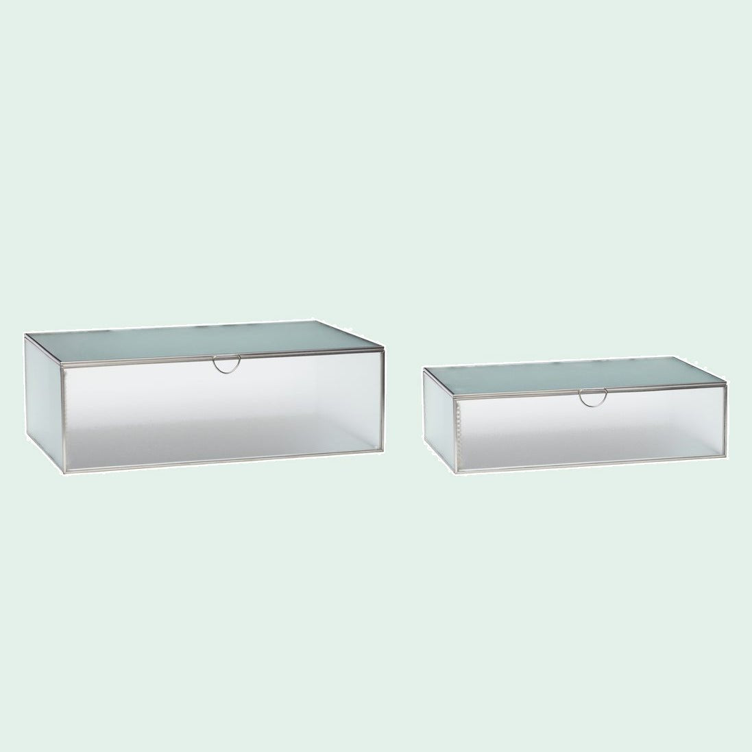 Ripple Glass Boxes Nickel (set of 2)