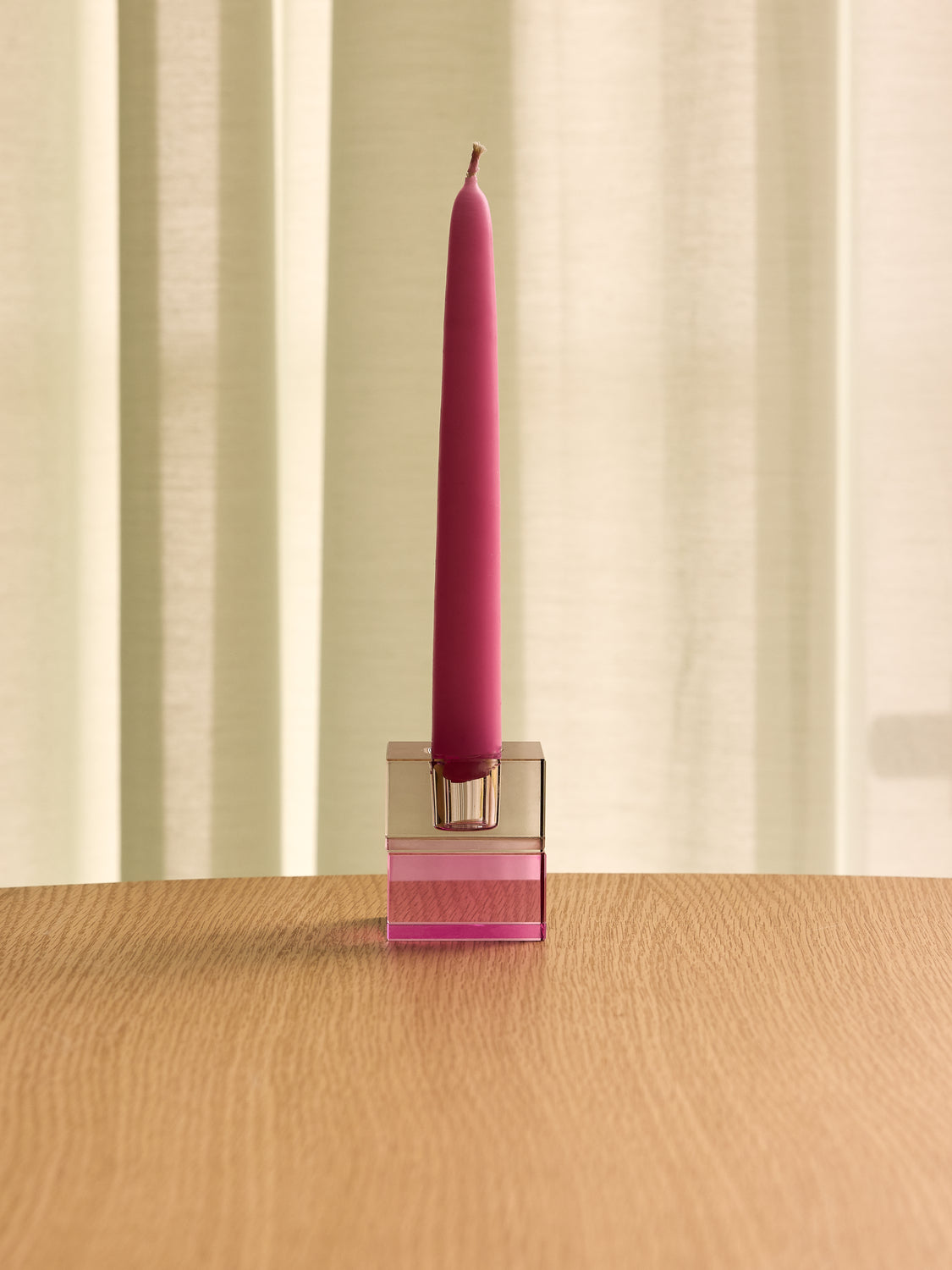 Block Candleholders Brown/Green & Gray/Pink (set of 2)