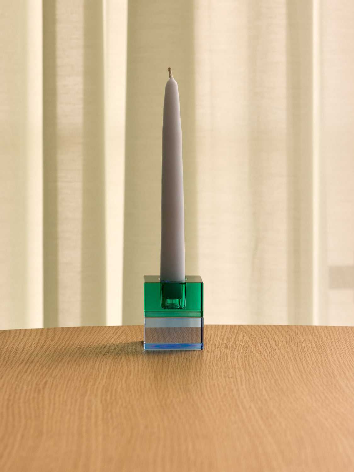 Block Candleholders Green/Blue & Orange/Green (set of 2)