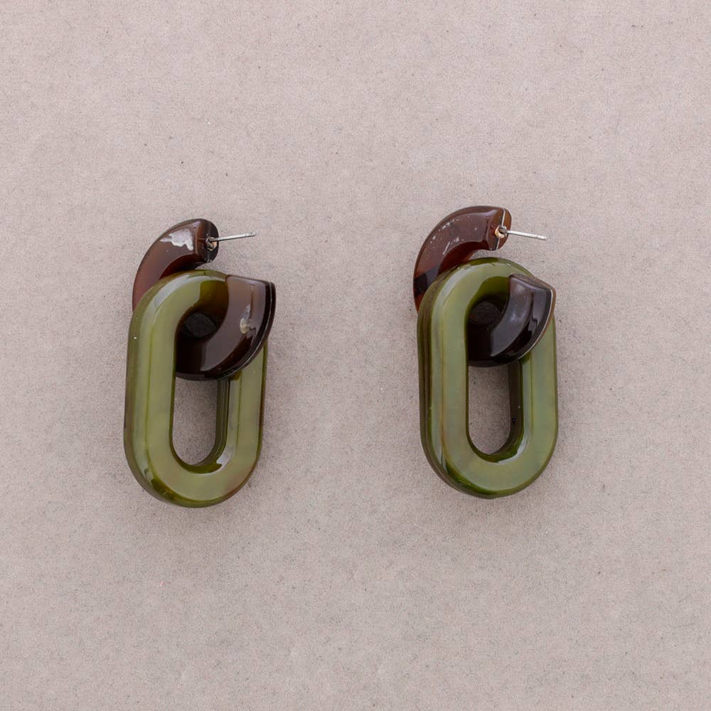 Hanger Oorbellen Hars Ring: Groen