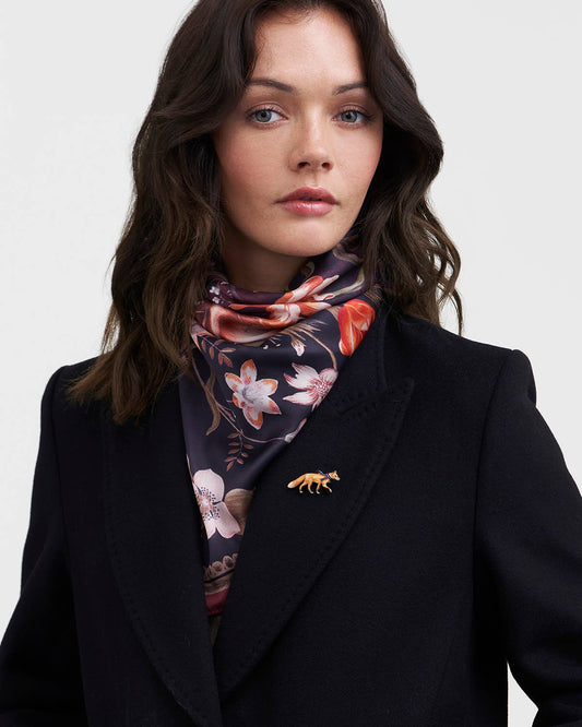 Cozy Fox Enamel Brooch