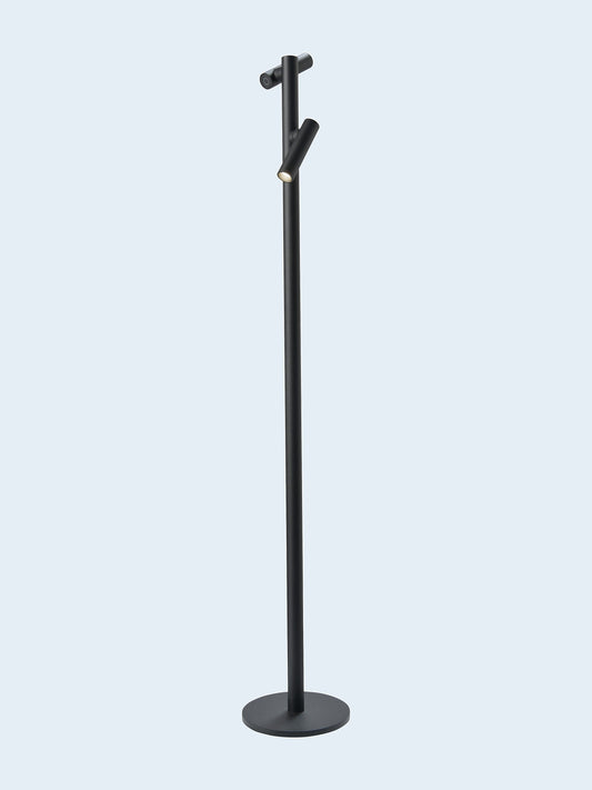 Lampadaire/lampe à piles Tubo noir - 120 cm - pour intérieur/extérieur - sans fil - 2 lampes