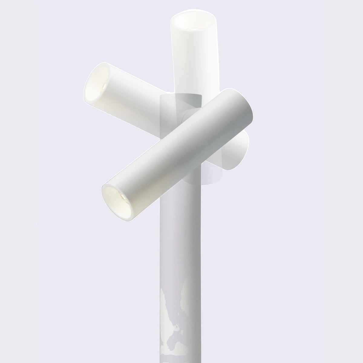 Lampadaire/lampe à piles Tubo - 120 cm - pour intérieur/extérieur - sans fil - 2 lampes - Blanc