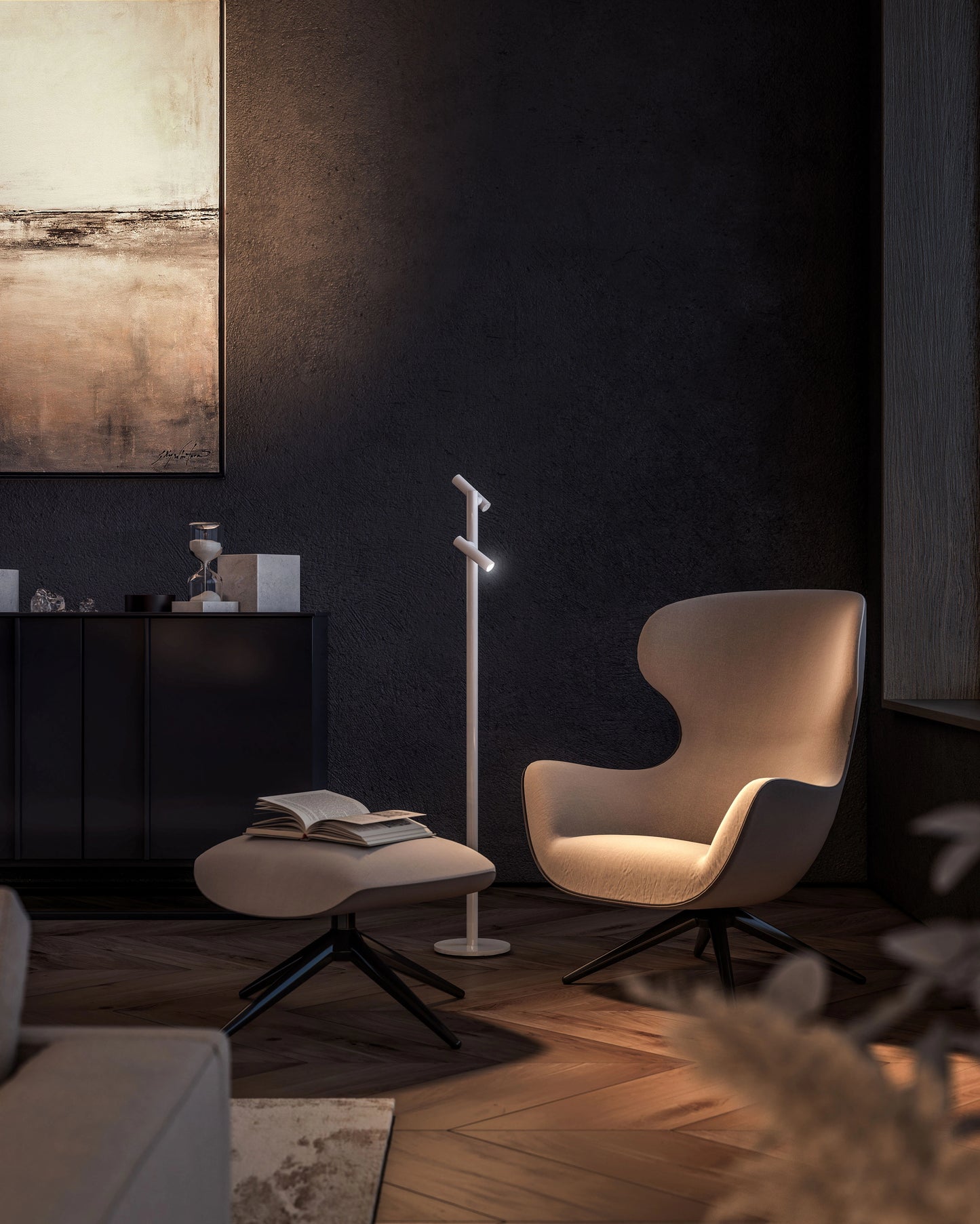 Tubo vloerlamp/acculamp zwart - 120cm - voor binnen/buiten / indoor/ outdoor - snoerloos - 2 lampen