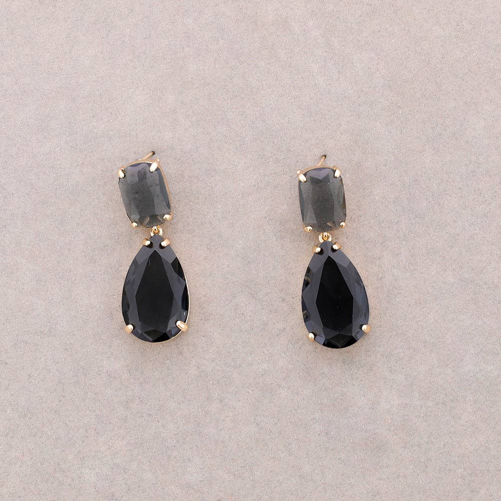 Gefacetteerde oorbellen van kristalmetaal: Grijs