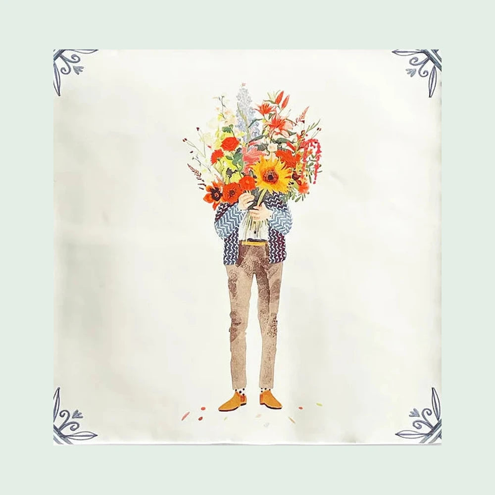 All you need is flowers op een egale pastelachtergrond
