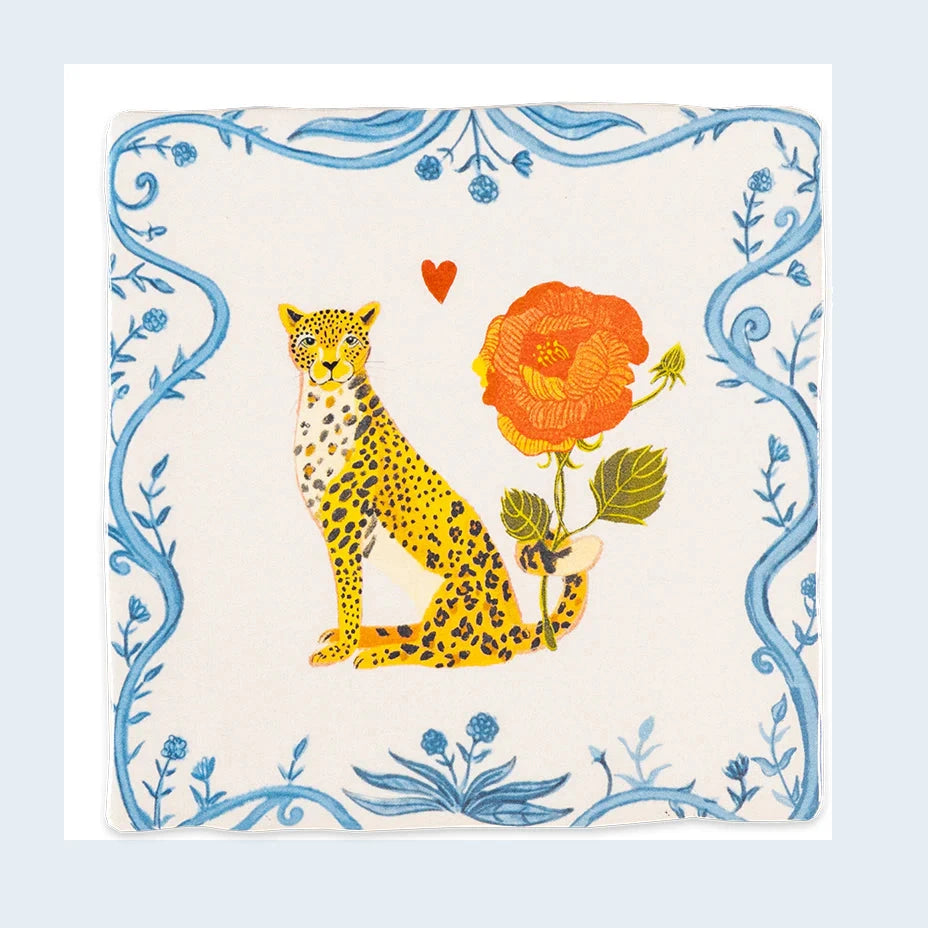 StoryTiles Just to let you know losse tegel met luipaard en bloem, zonder houder