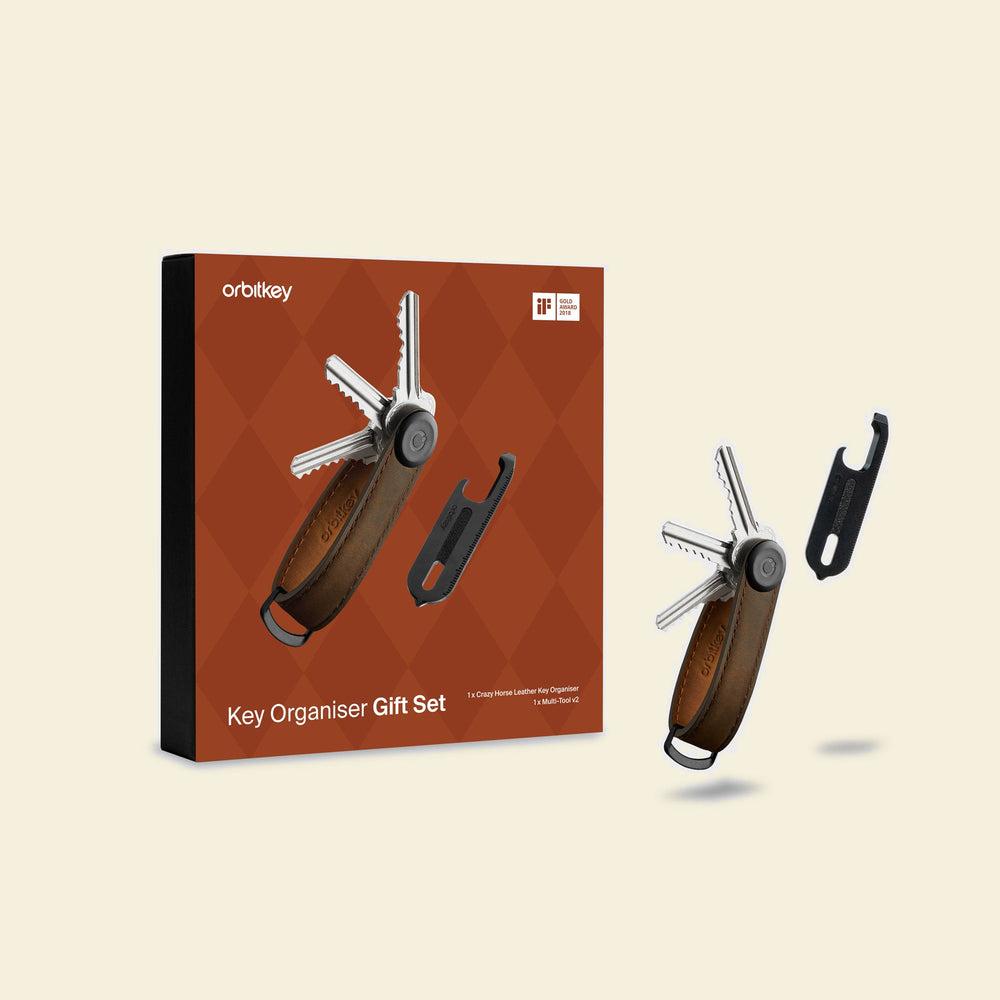 Orbitkey Key Organiser Crazy Horse Oak Brown + Multi-tool V2 Set foto 1
