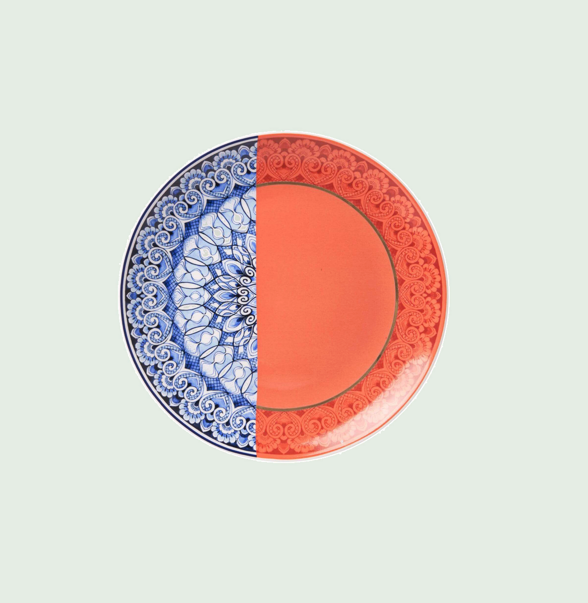 Assiette Mandala rouge corail 20 cm