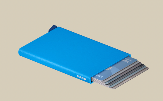 Protège-cartes premium cannelé bleu sarcelle +
