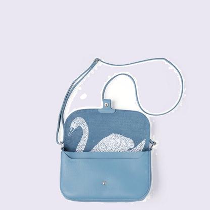 Keecie Wild Swan leren tas in Painters Blue