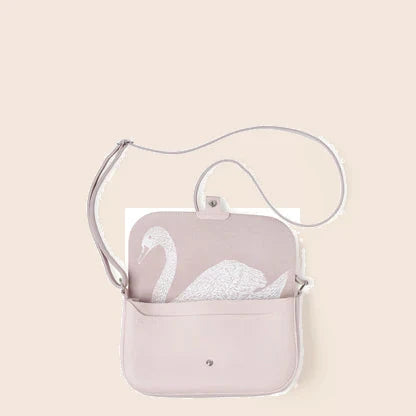 Keecie Wild Swan leren tas in Powder Pink
