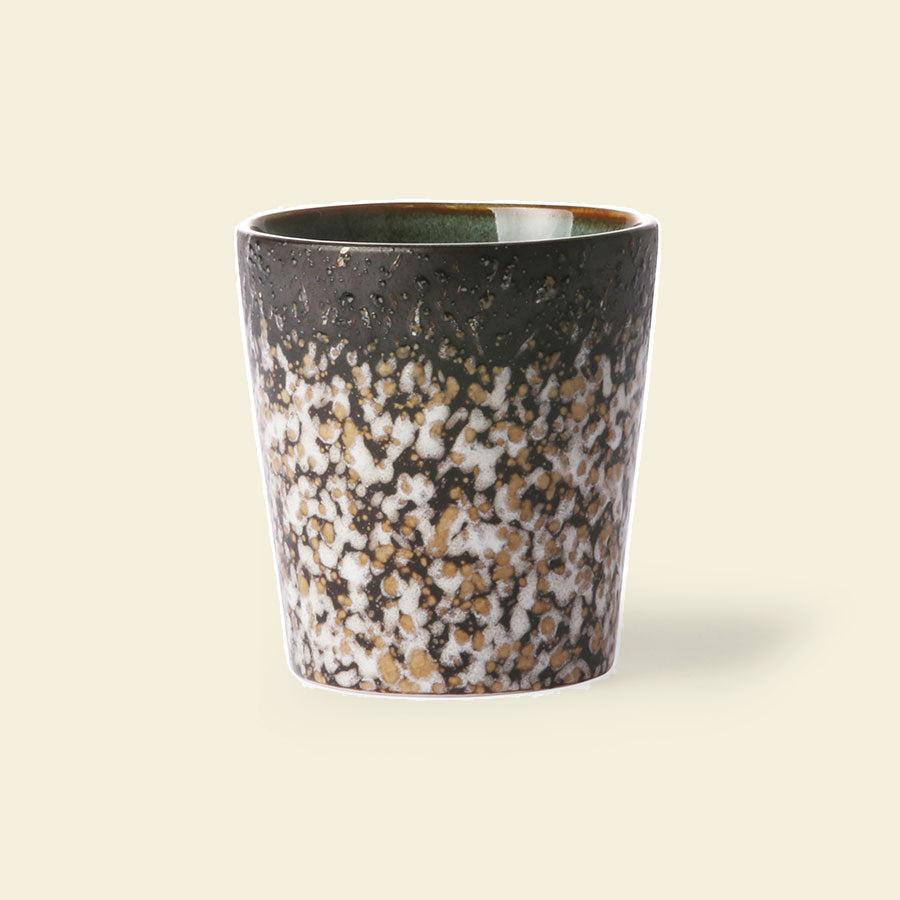 70s ceramics coffee mug in the colour mud