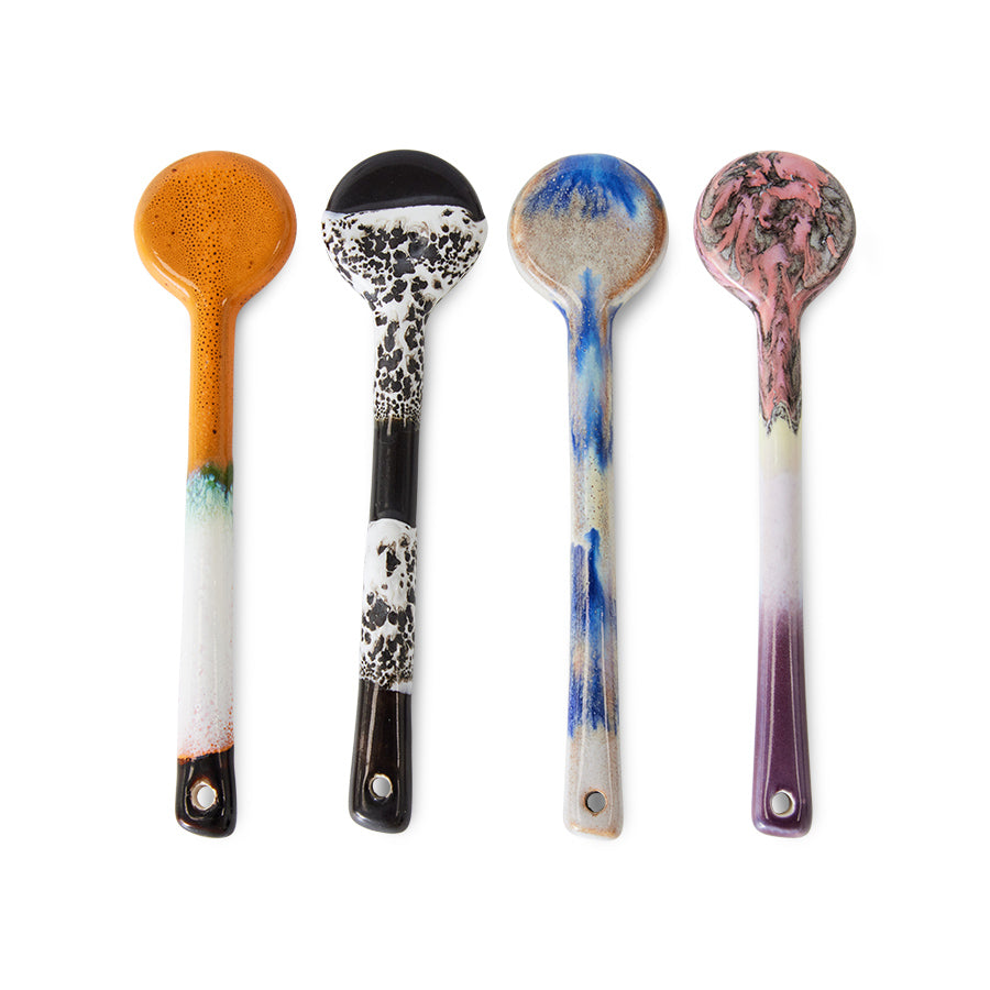 HKliving 70s Ceramics lepeltjes M Force – set van 4
