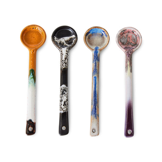 HKliving 70s Ceramics lepeltjes M Force – set van 4