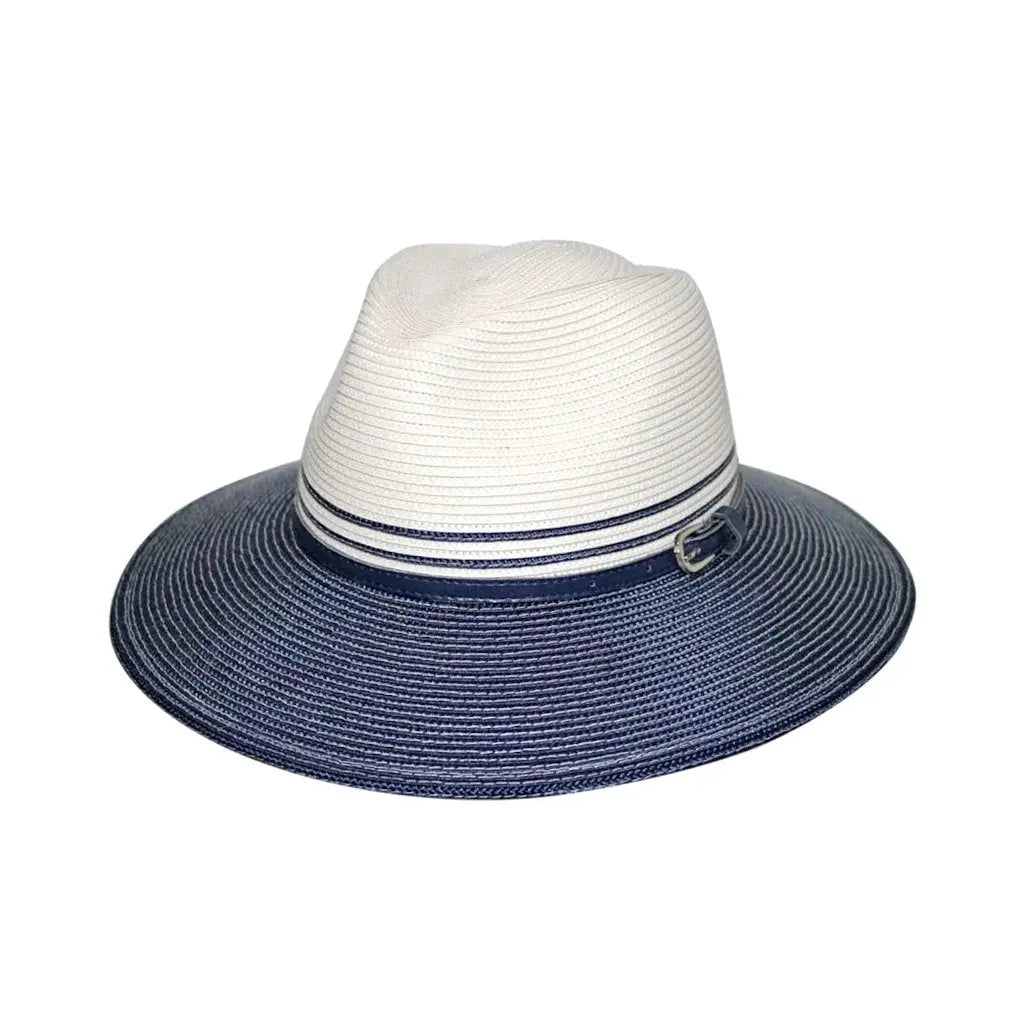 Bella ivory/navy zonnehoed