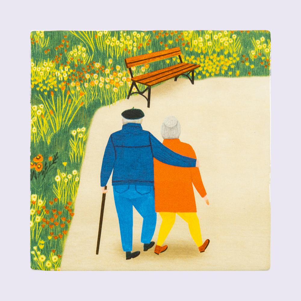 StoryTiles tegel Couple goals – 10 × 10 cm op een egale pastelachtergrond