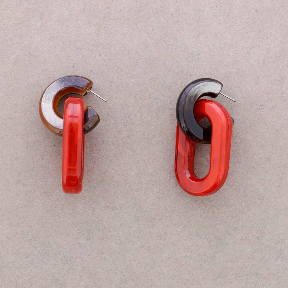 Hanger Oorbellen Hars Ring: Oranje