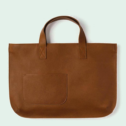 Keecie Elephant Joke leren shopper in Cognac used look