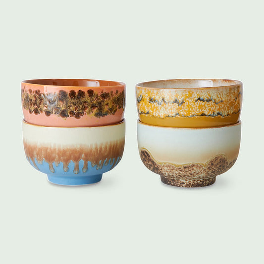 HKLiving 70s Ceramics noedelkommen Seabreeze – set van 4