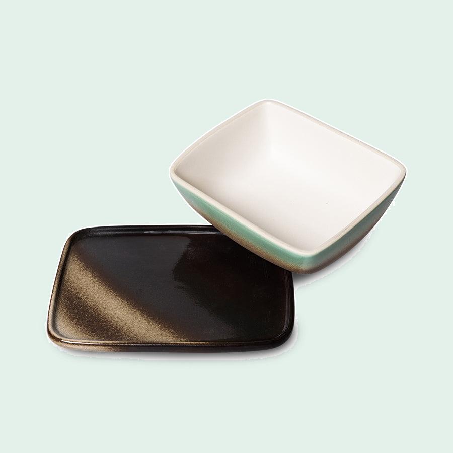 HKLIVING 70s Ceramics botervloot Mercury – detailfoto