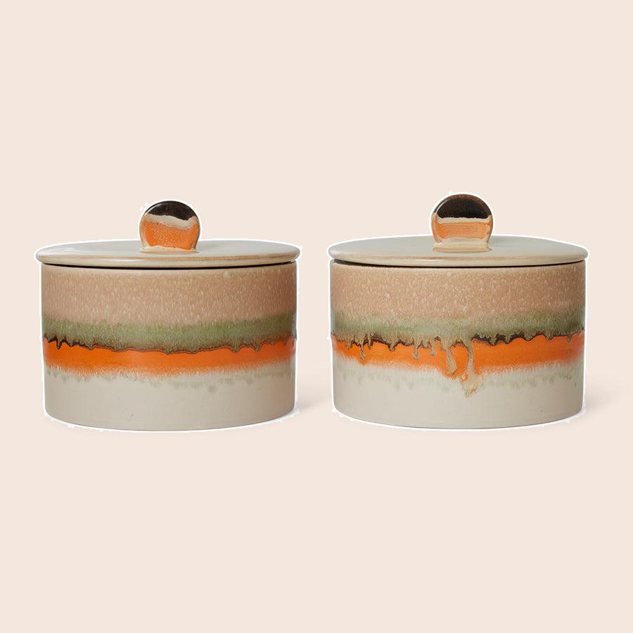 HKLIVING 70s Ceramics koekjespot Burst – detailfoto