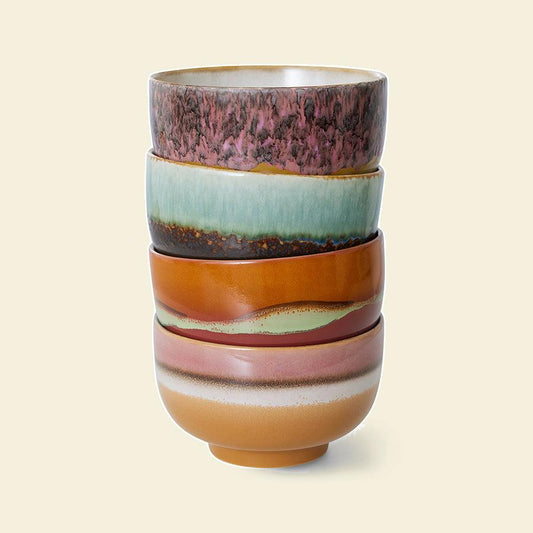 HKLIVING 70s Ceramics noedelkommen Geyser – set van 4 – detailfoto