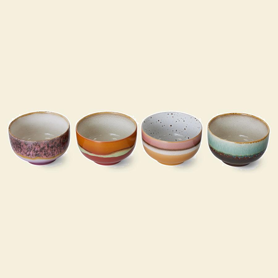 HKLIVING 70s Ceramics noedelkommen Geyser – set van 4 – detailfoto