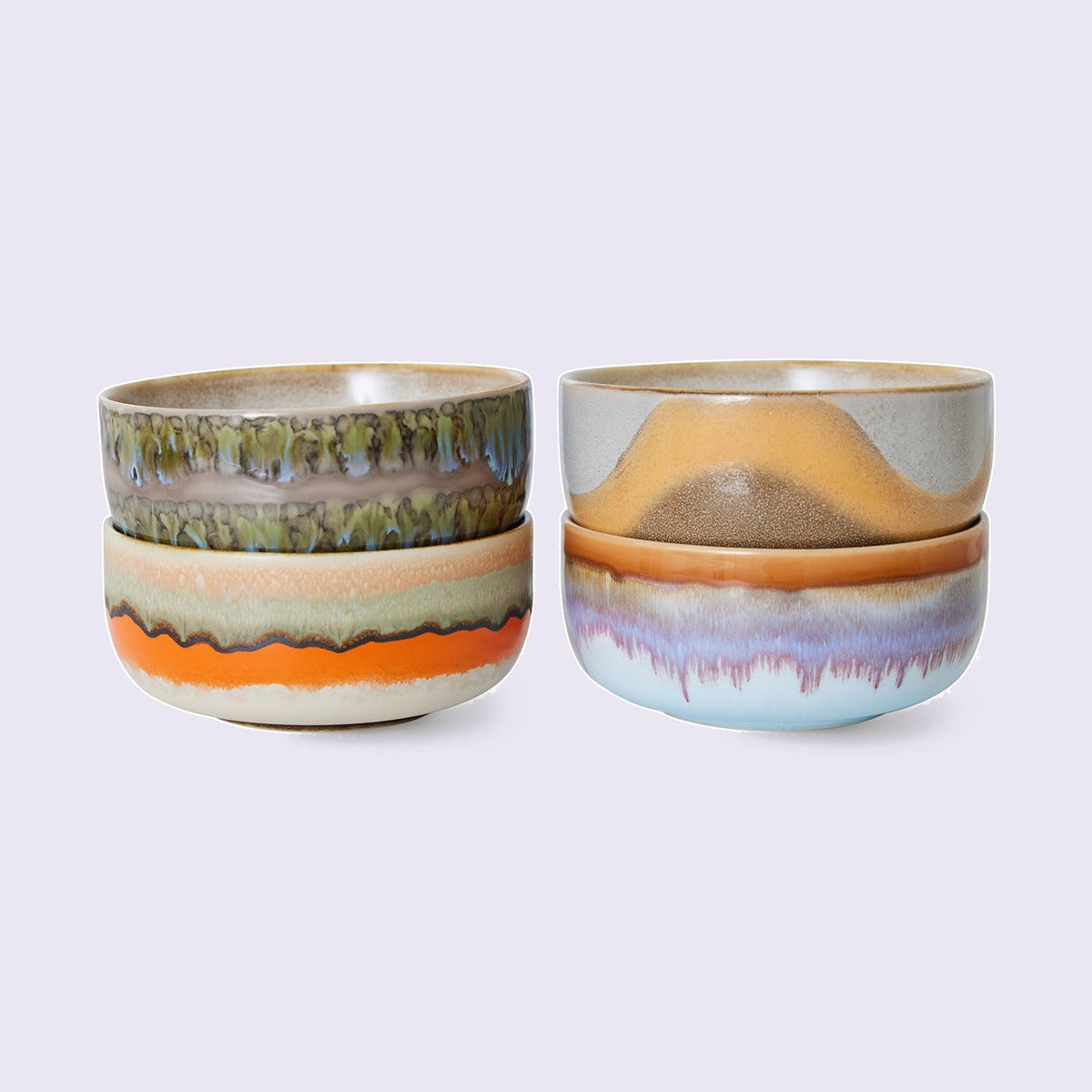 HKLIVING 70s Ceramics dessertschaaltjes Reef – set van 4 – productfoto