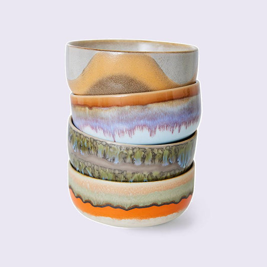 HKLIVING 70s Ceramics dessertschaaltjes Reef – set van 4 – detailfoto