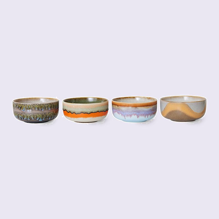 HKLIVING 70s Ceramics dessertschaaltjes Reef – set van 4 – detailfoto