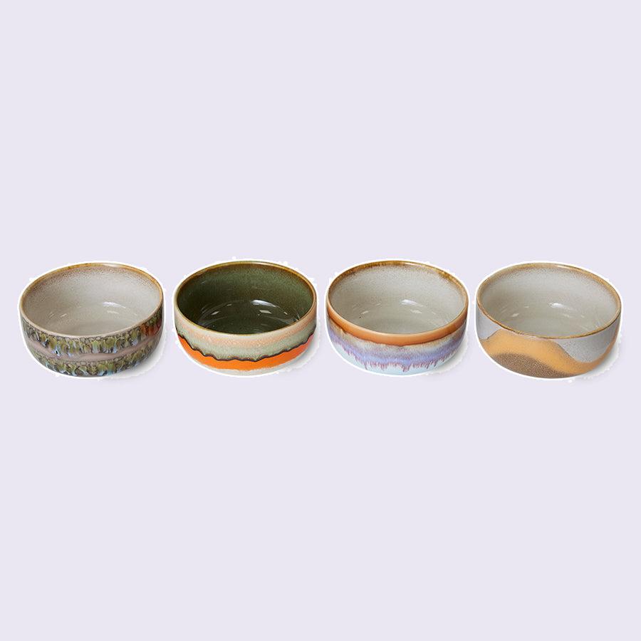 HKLIVING 70s Ceramics dessertschaaltjes Reef – set van 4 – detailfoto