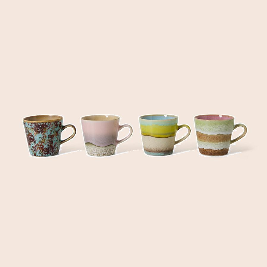 HKLIVING 70s Ceramics americanomokken Rococo – set van 4 – detailfoto