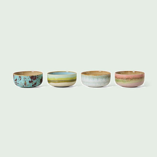 HKLIVING 70s Ceramics dessertschaaltjes Impression – set van 4 – detailfoto