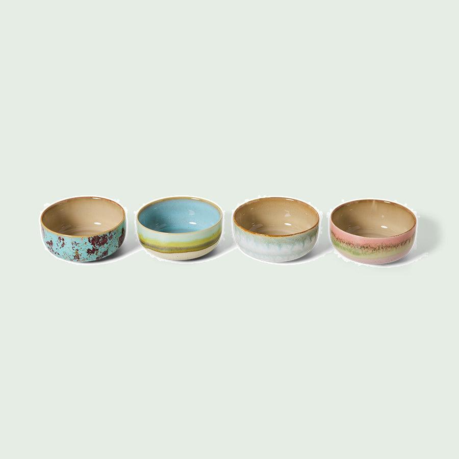 HKLIVING 70s Ceramics dessertschaaltjes Impression – set van 4 – detailfoto