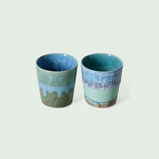 HKLIVING 70s Ceramics Van Gogh koffiemokken Self Portrait – set van 2 – detailfoto