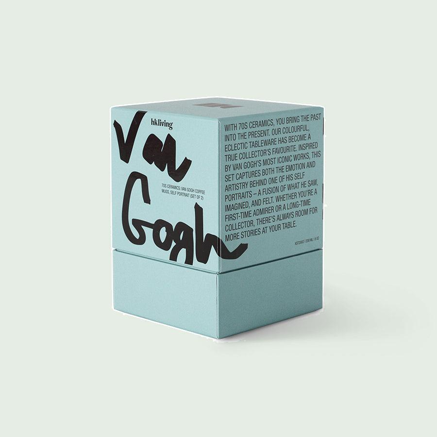 HKLIVING 70s Ceramics Van Gogh koffiemokken Self Portrait – set van 2 – detailfoto