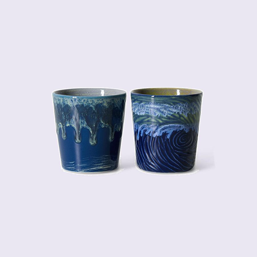HKLIVING 70s Ceramics Van Gogh koffiemokken Starry Night – set van 2 – productfoto