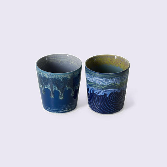 HKLIVING 70s Ceramics Van Gogh koffiemokken Starry Night – set van 2 – detailfoto