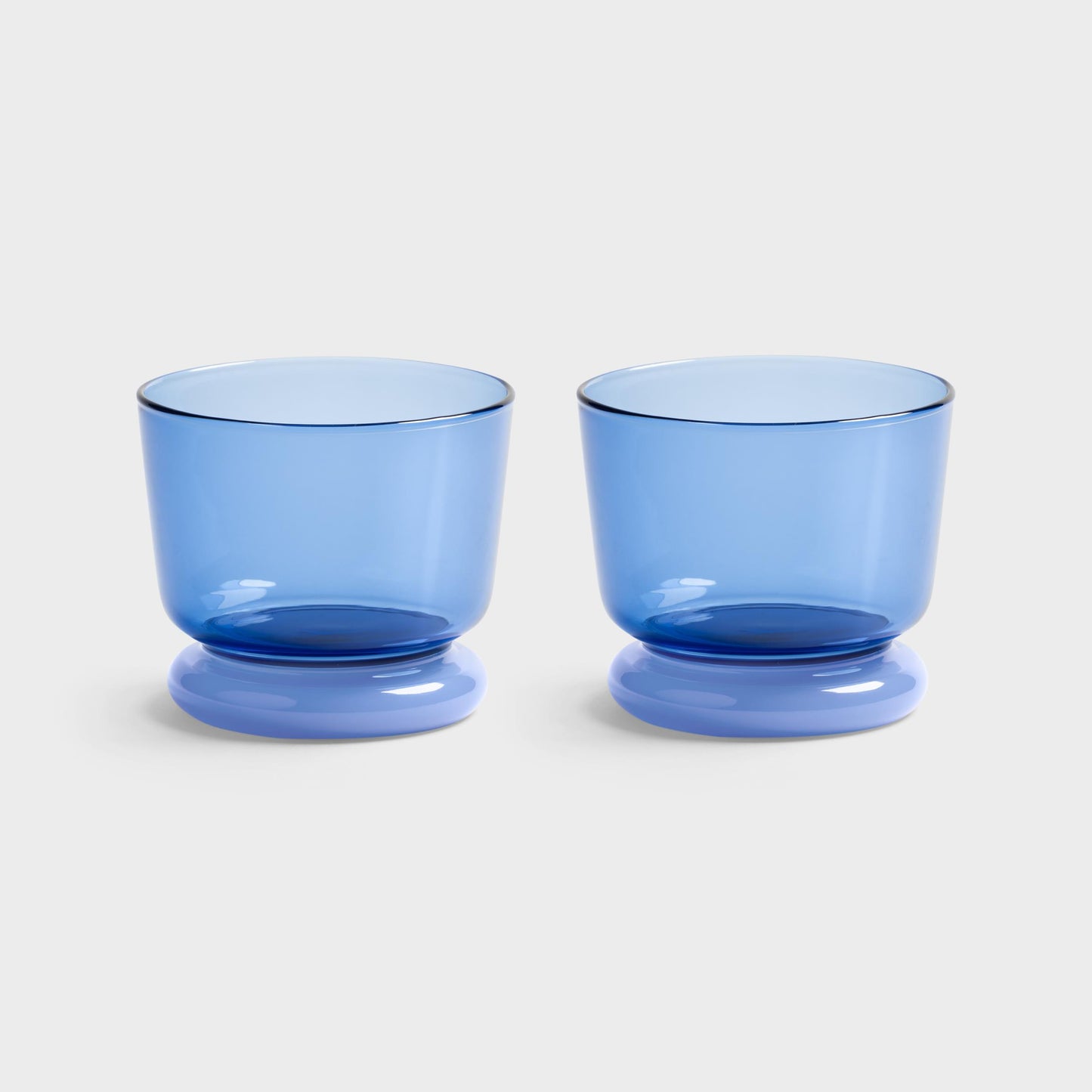 &Klevering Dew glazen blauw, set van 2