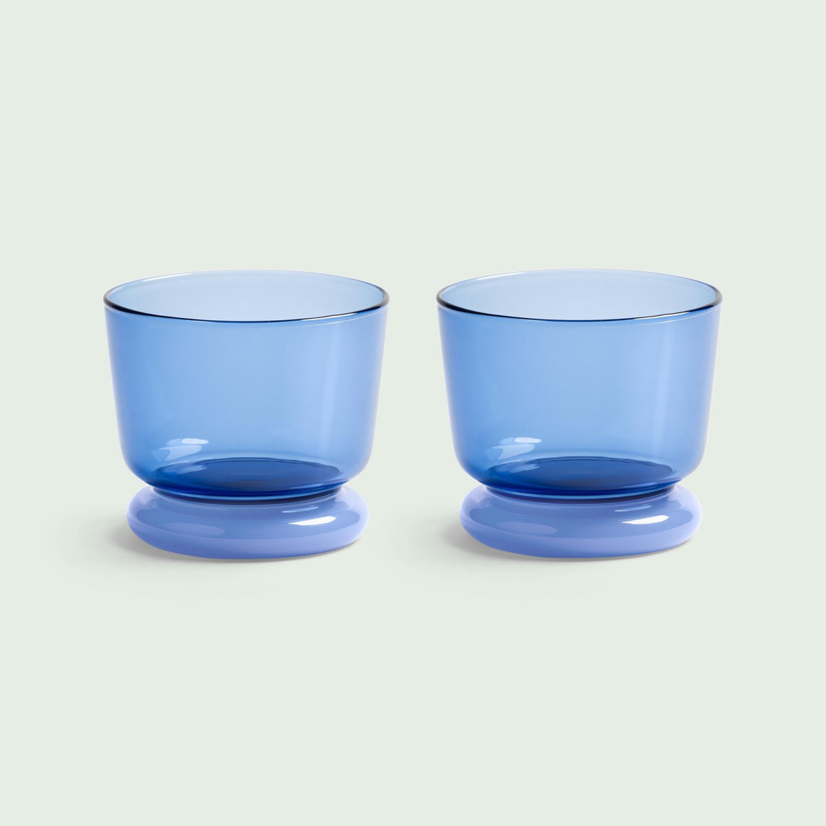 &Klevering Dew glazen blauw, set van 2