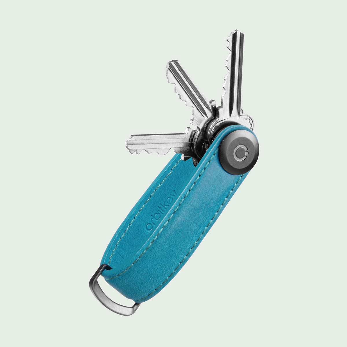 Orbitkey Key Organiser Crazy Horse Teal voorkant