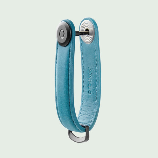 Orbitkey Key Organiser Crazy Horse Teal detail