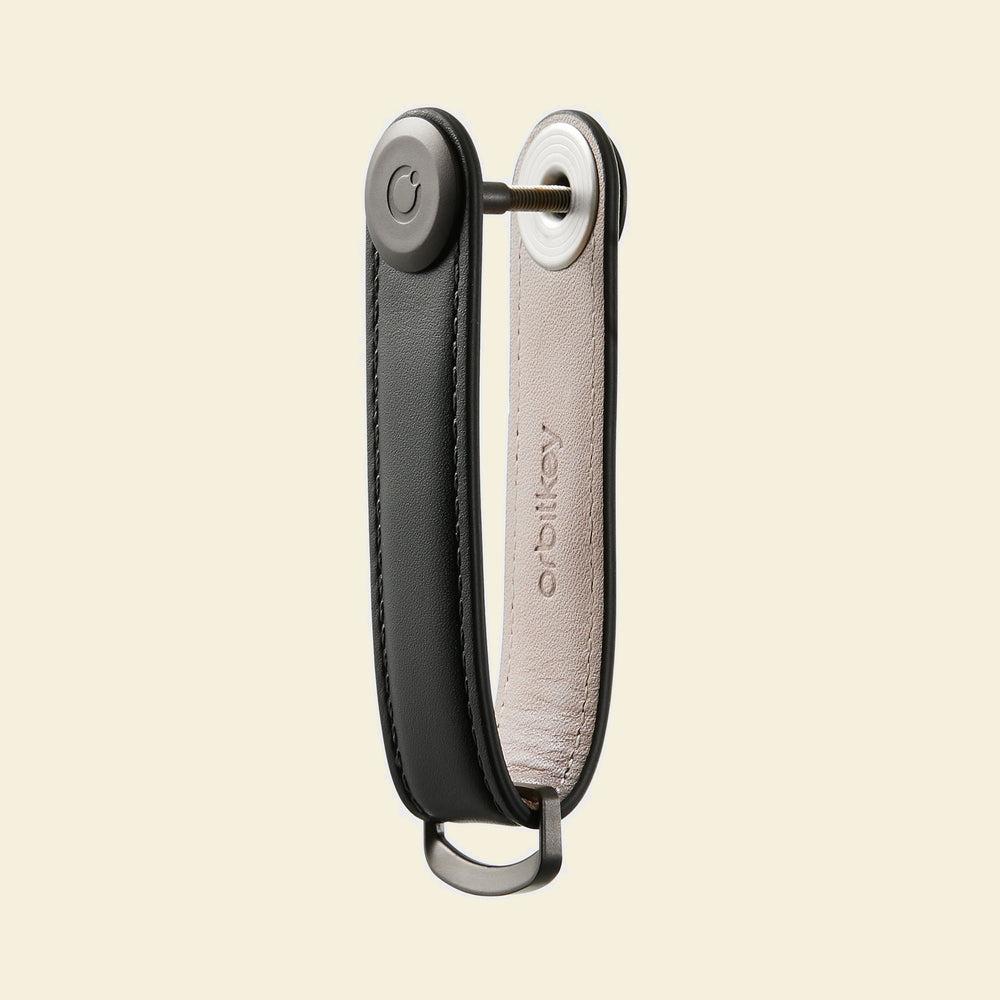 Orbitkey Key Organiser Leather Black met zwart stiksel