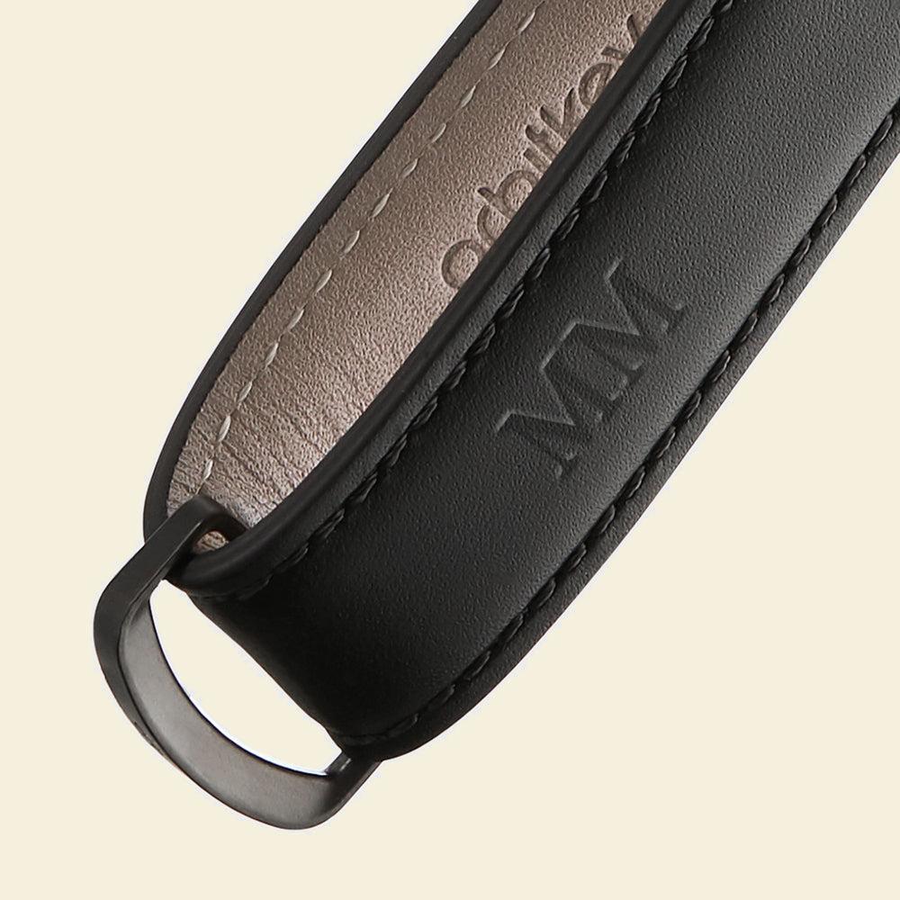 Orbitkey Key Organiser Leather Black met zwart stiksel