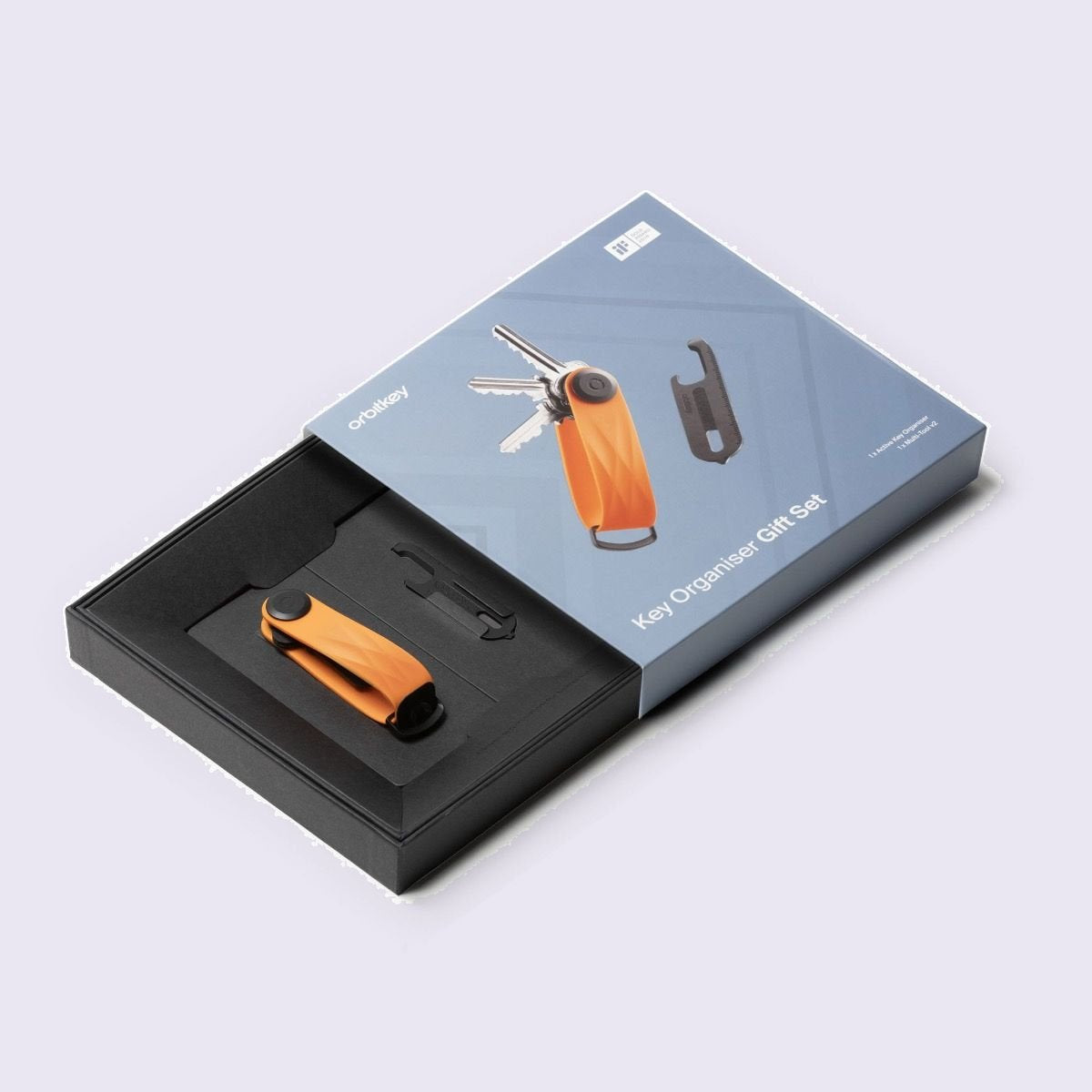 Orbitkey Key Organiser Active Tangerine + Multi-tool V2 Set